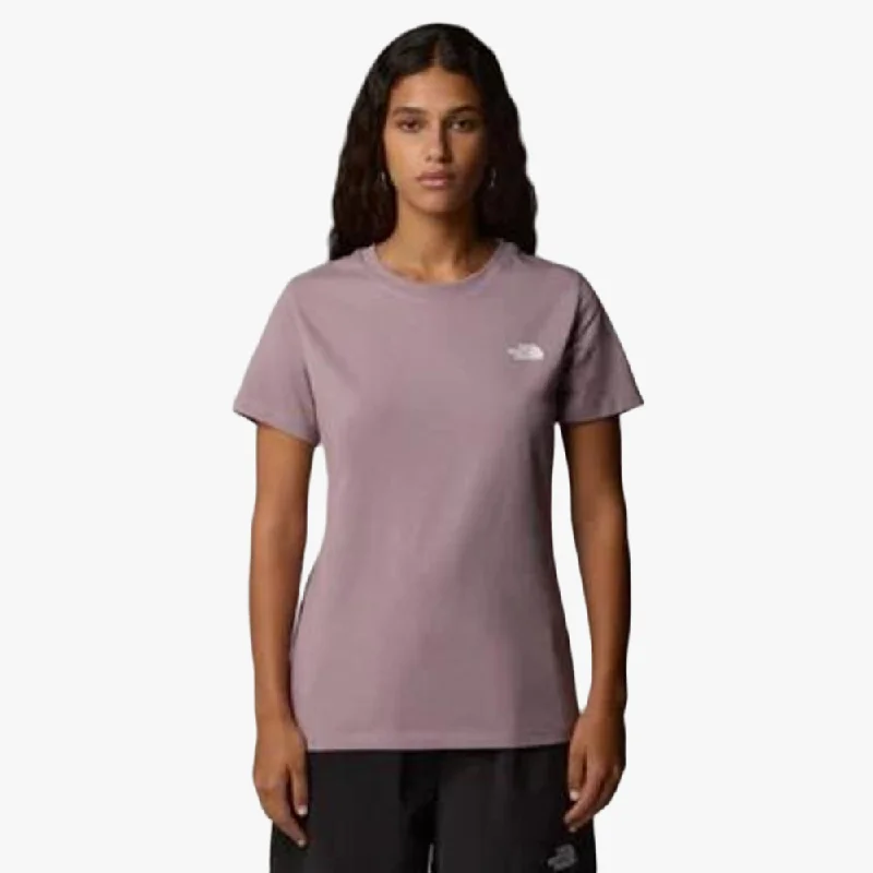 The North Face Womens Simple Dome Short Sleeve Tee Purple Chalk Chenille Brocade Lace