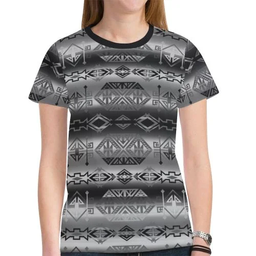 Trade Route Cave T-shirt for Women Mesh Canvas Denim