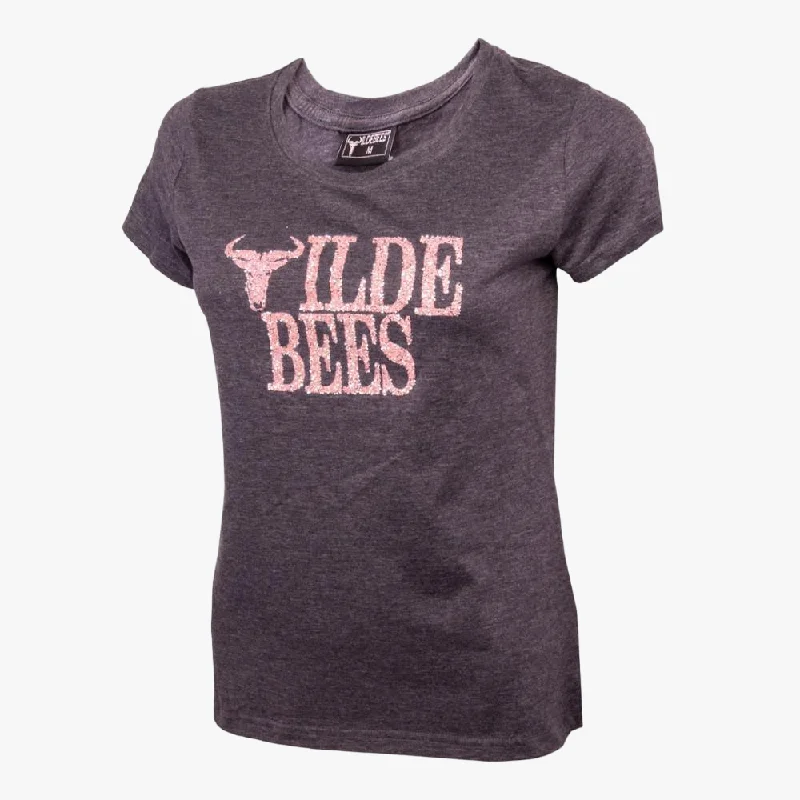 Wildebees Womens Carviar Sequins Short Sleeve Tee Charcoal Mel Layered Multi-layer Single Layer Wildebees Womens Carviar Sequins Short Sleeve Tee Charcoal Mel Layered Multi-layer Single Layer