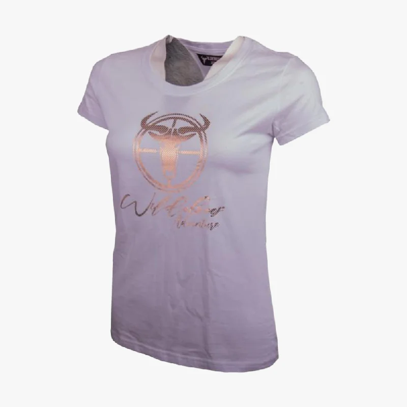 Wildebees Womens Scope Foil Adventure Short Sleeve Tee Mauve Mel Casual Formal Business Wildebees Womens Scope Foil Adventure Short Sleeve Tee Mauve Mel Casual Formal Business