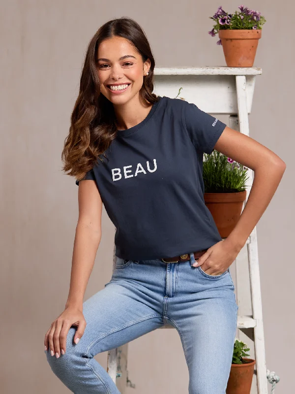 Bantham Women's T-Shirt - Washed Navy Anti-Shrink Durable Soft