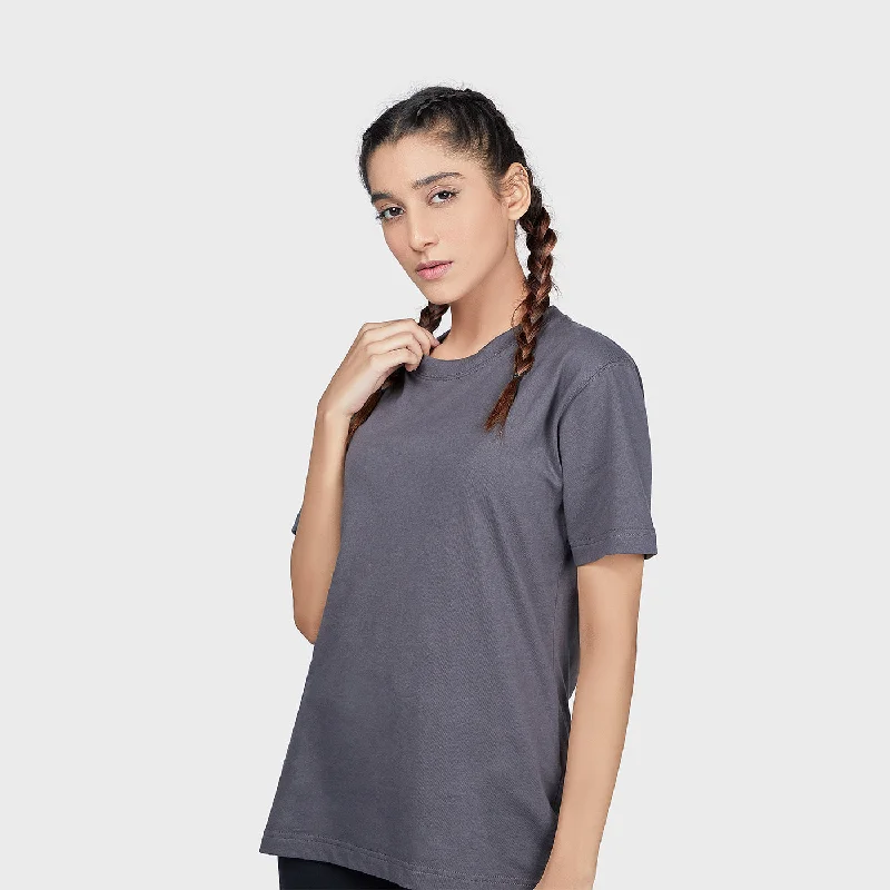 Women's Basic Crew Half Sleeves T-Shirt Polka Dot Checkered Tartan