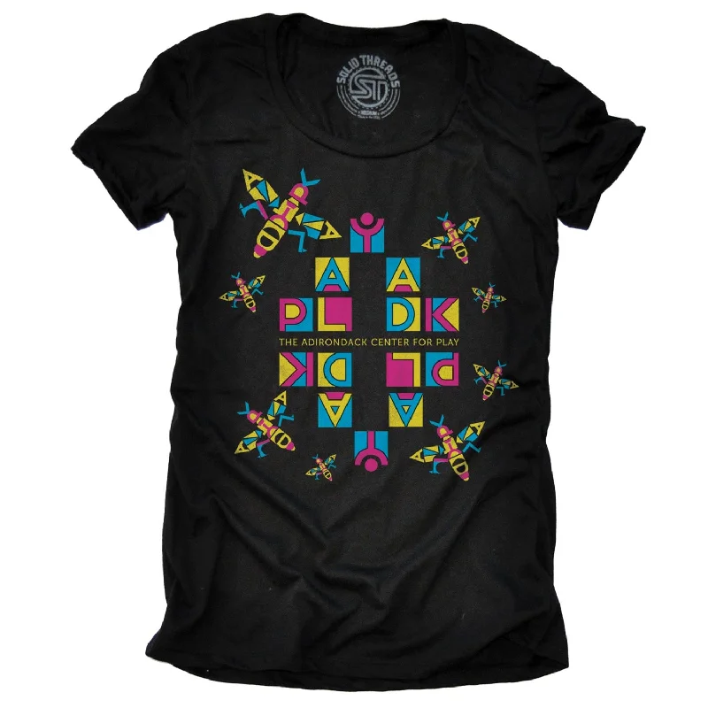 Women's Play ADK Bee Hive T-shirt Thin T-Shirt Open Front Quick Dry