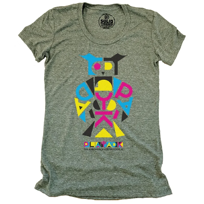 Women's Play ADK Owl T-shirt Solid Color Striped Floral