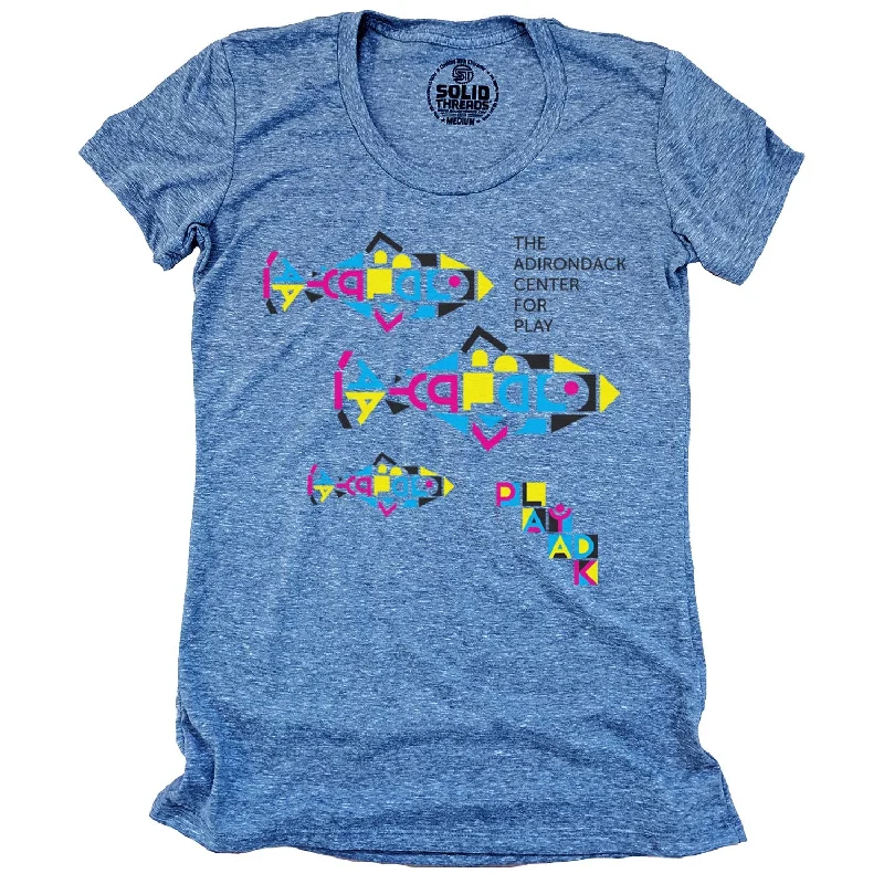 Women's Play ADK School of Fish T-shirt Basic T-Shirt Crew Neck Short Sleeve