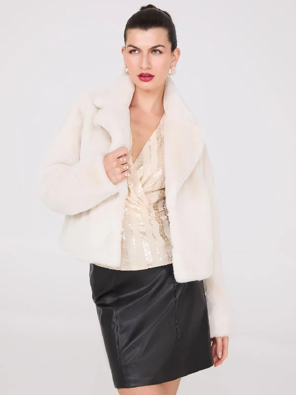 Faux Fur Jacket Tailored Jacket Straight Jacket A-Line Jacket