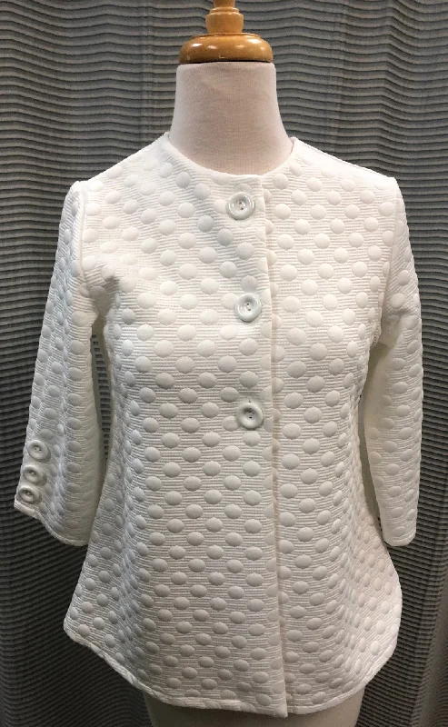 Andria Lieu White Zara Jacket Ribbed Jacket Pleated Jacket Ruffled Jacket