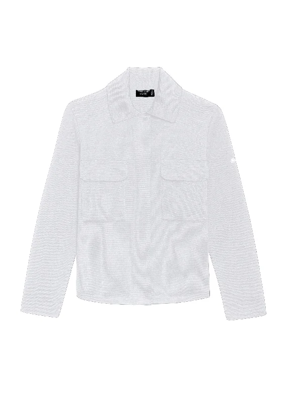 CROZON - Workwear-style Ponte Knit Jacket for Women| 100% Wool (WHITE) Cotton Fabric Linen Fabric Terry Fabric