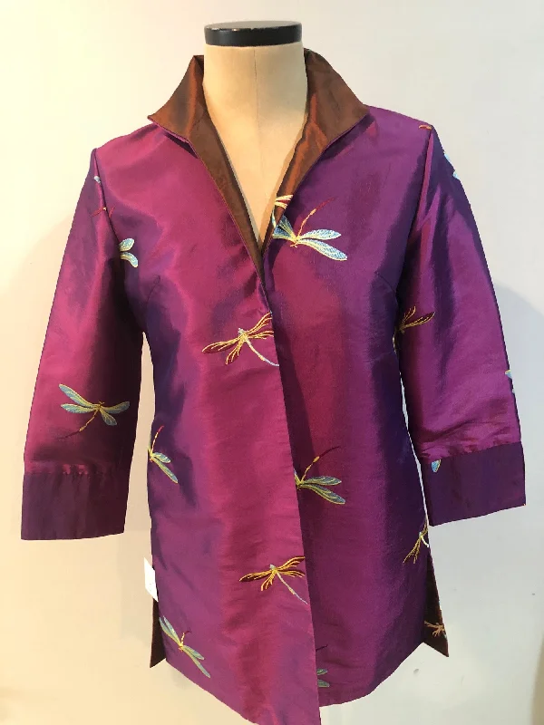 Grace Chuang Long Jacket 1417-1205 Size M Satin Fabric Silk Fabric Chiffon Fabric