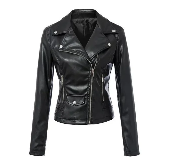 Leather coats Motorcycle Jacket Black Outerwear leather PU Jacket Striped Jacket Polka Dot Jacket Floral Jacket