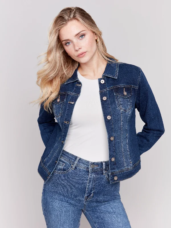 Stretch Denim Jacket - Indigo Rayon Jacket Velvet Jacket Corduroy Jacket