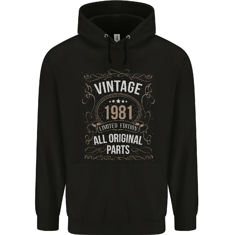 43rd Birthday Limited Edition 1981 Mens 80% Cotton Hoodie Hoodie with Oversized Fit Loose Comfortable