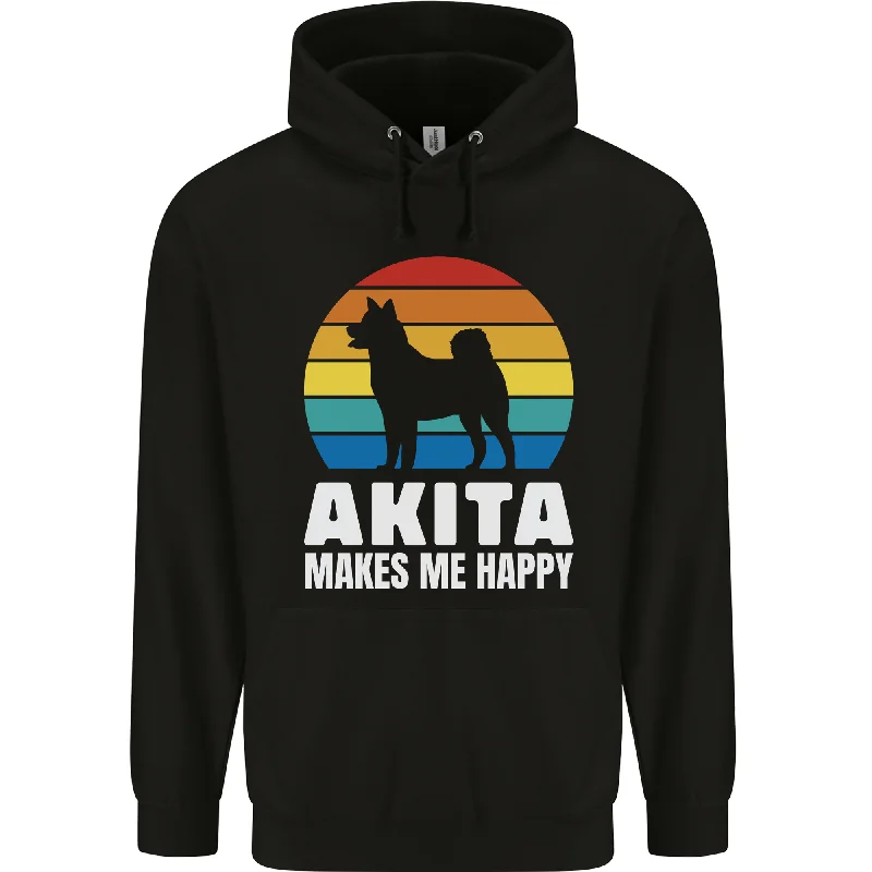 Akita Makes Me Happy Funny Dog Inu Mens 80% Cotton Hoodie Hoodie with Ribbed Cuffs Snug Fit Comfort Akita Makes Me Happy Funny Dog Inu Mens 80% Cotton Hoodie Hoodie with Ribbed Cuffs Snug Fit Comfort