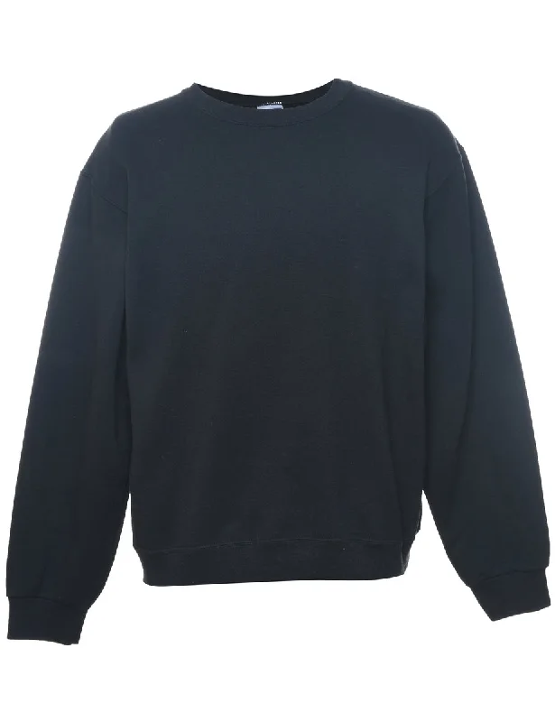 Black Plain Sweatshirt - M Hoodie with Magnetic Closure Innovative Modern