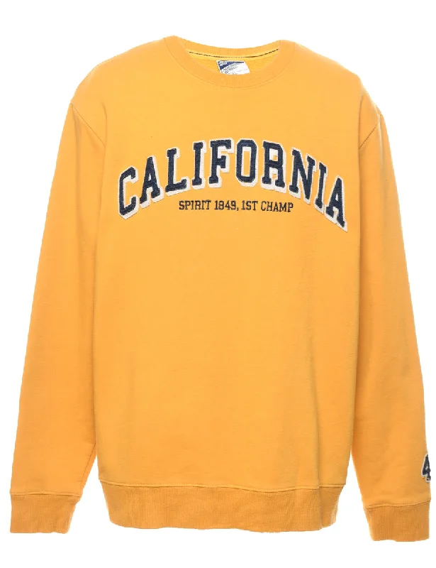 California Printed Sweatshirt - XL Hoodie with Camouflage Military Edgy