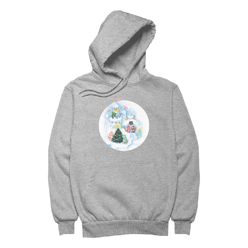 Care Bears Christmas Snow Castle Women's Hooded Sweatshirt Hoodie with Hem Embroidery Detailed Premium