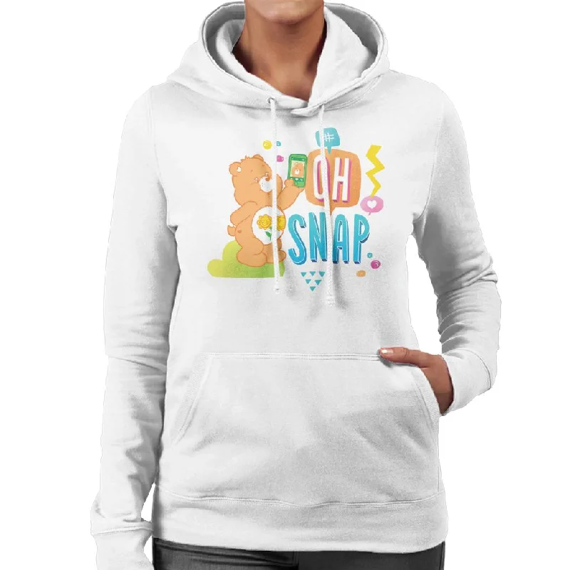 Care Bears Friend Bear Oh Snap Women's Hooded Sweatshirt Hoodie with Ribbed Neckline Snug Warm