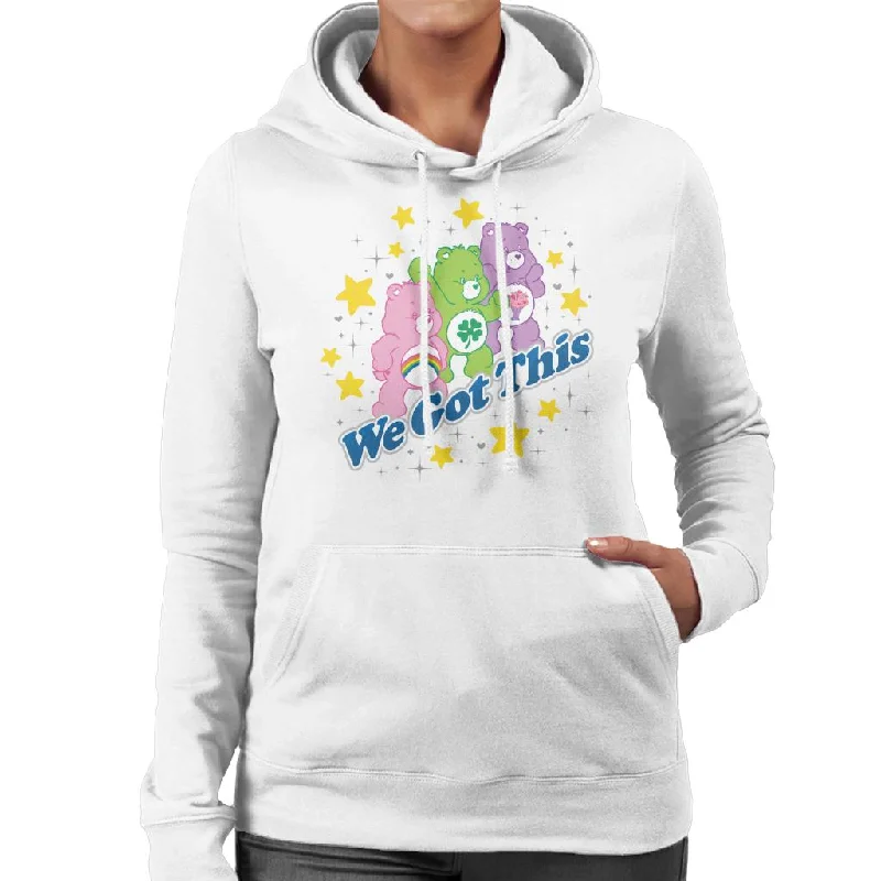 Care Bears Share Bear We Got This Women's Hooded Sweatshirt Hoodie with Ribbed Hem Stretchable Secure