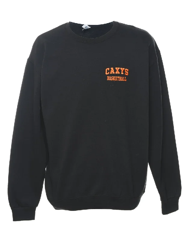 CAXYS Basketball Vintage Printed Sweatshirt - L Hoodie with Toggle Buttons Decorative Unique CAXYS Basketball Vintage Printed Sweatshirt - L Hoodie with Toggle Buttons Decorative Unique