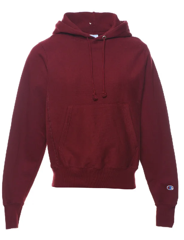 Champion Reverse Weave Maroon Hooded Sweatshirt - XS Hoodie with Exposed Zipper Edgy Industrial Champion Reverse Weave Maroon Hooded Sweatshirt - XS Hoodie with Exposed Zipper Edgy Industrial