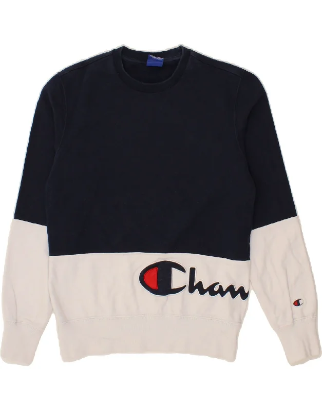 CHAMPION Womens Graphic Sweatshirt Jumper UK 10 Small Navy Blue Hoodie with Slim Fit Tailored Modern CHAMPION Womens Graphic Sweatshirt Jumper UK 10 Small Navy Blue Hoodie with Slim Fit Tailored Modern