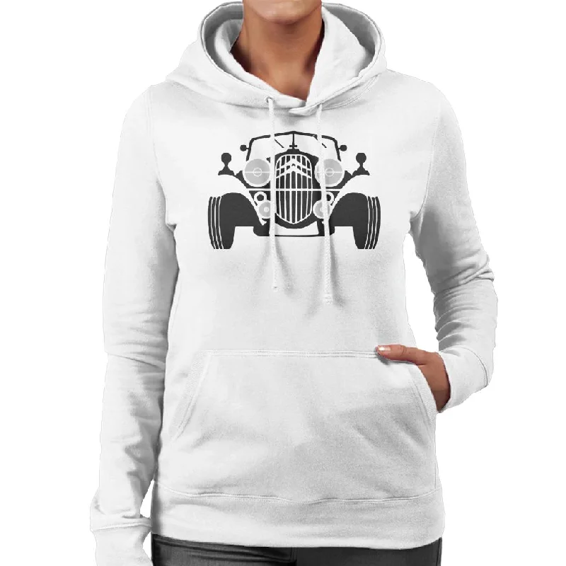 Citroën Vintage Traction Sketch Women's Hooded Sweatshirt Hoodie with Puffed Sleeves Voluminous Trendy