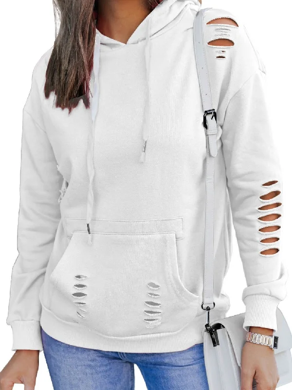 Comfortable Distressed Hoodie Hoodie with Pastel Soft Subtle