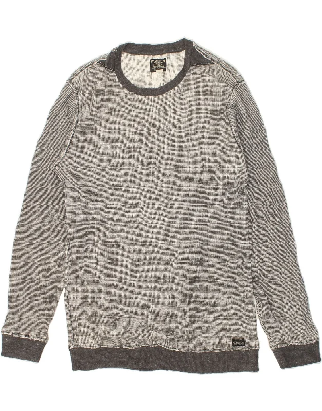 DIESEL Mens Sweatshirt Jumper Medium Grey Cotton Hoodie with Bell Sleeves Flared Feminine