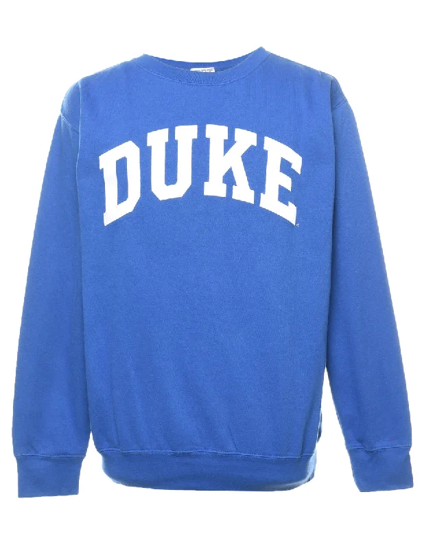 Duke Printed Sweatshirt - M Hoodie with Hem Elastic Stretchable Comfortable