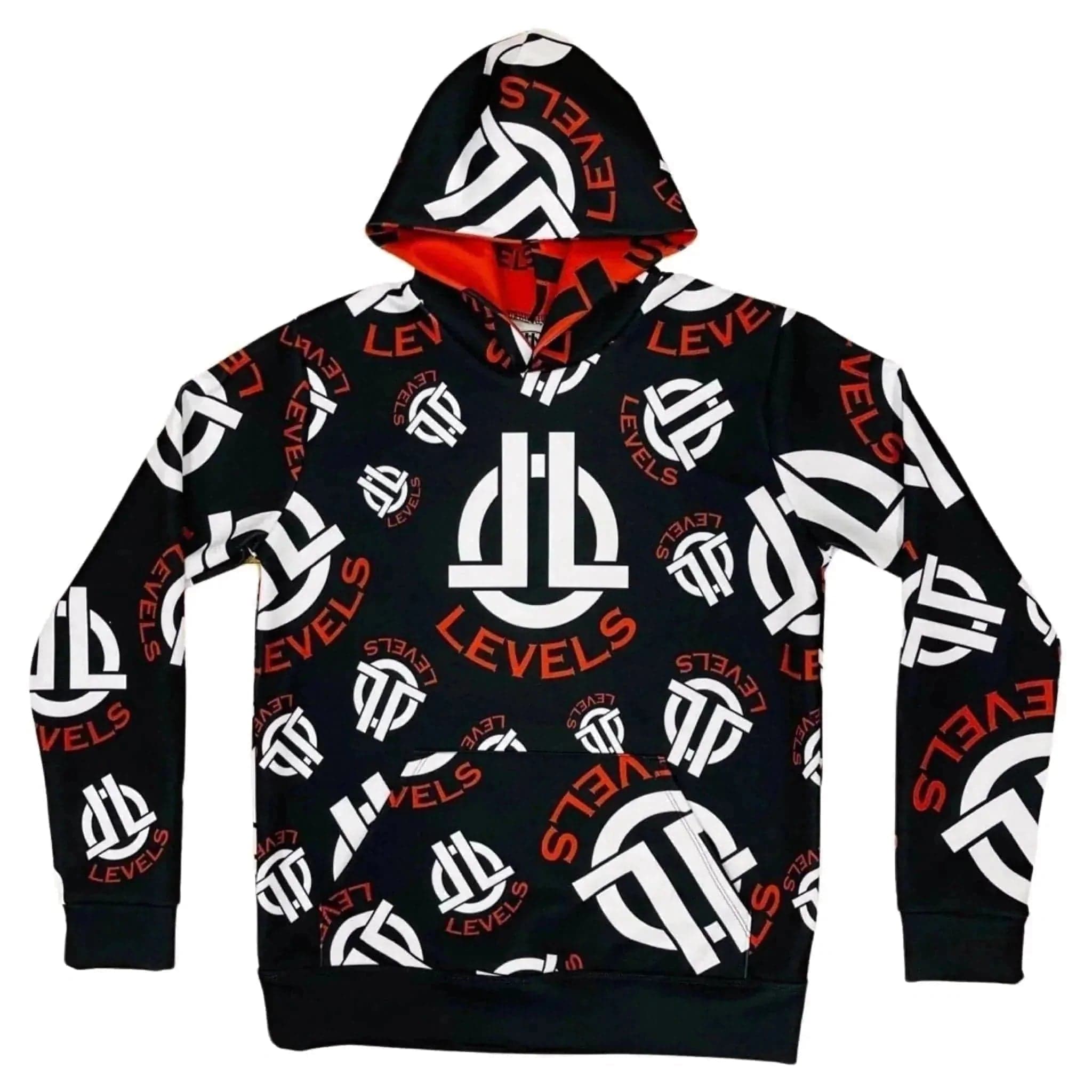 LEVELS SIGNATURE HOODIE | BLACK & RED | 2ND EDITION Hoodie with Tie-Dye Psychedelic Retro