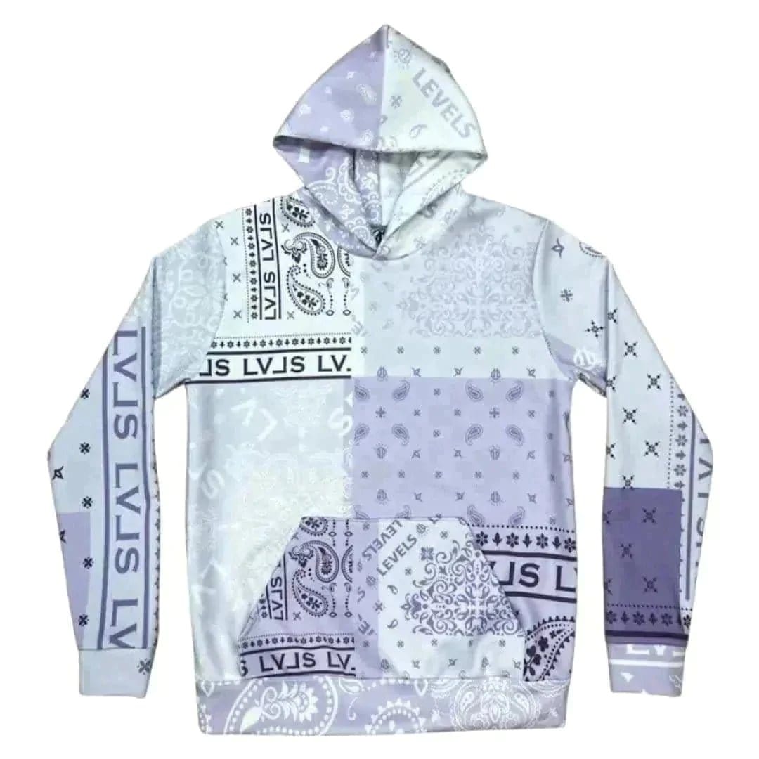 LEVELS SIGNATURE HOODIE | LILAC PAISLEY | ETTA EDITION Hoodie with Puffed Sleeves Voluminous Trendy