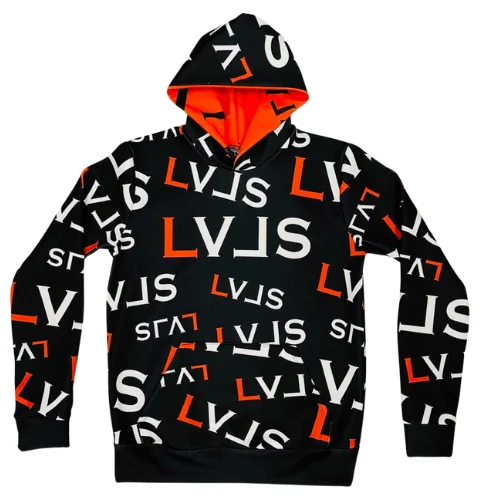 LEVELS SIGNATURE HOODIE | LVLS PATTERN Hoodie with Cuffed Sleeves Snug Secure