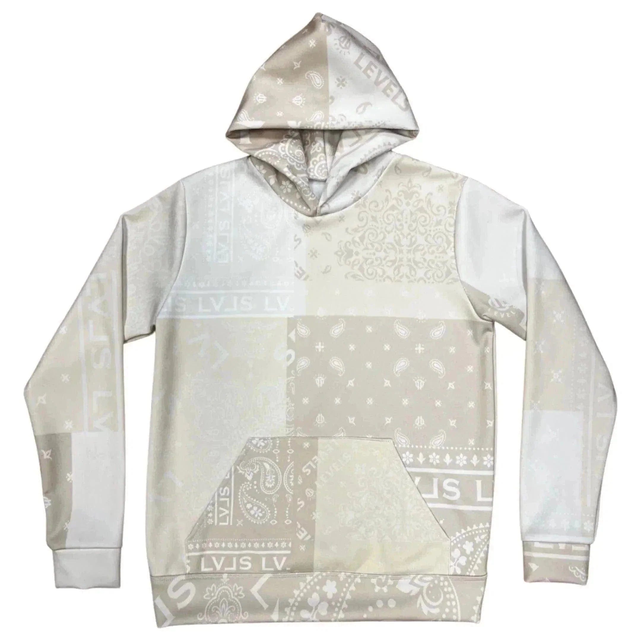 LEVELS SIGNATURE HOODIE | NUDE PAISLEY Hoodie with Half-Zip Sporty Casual