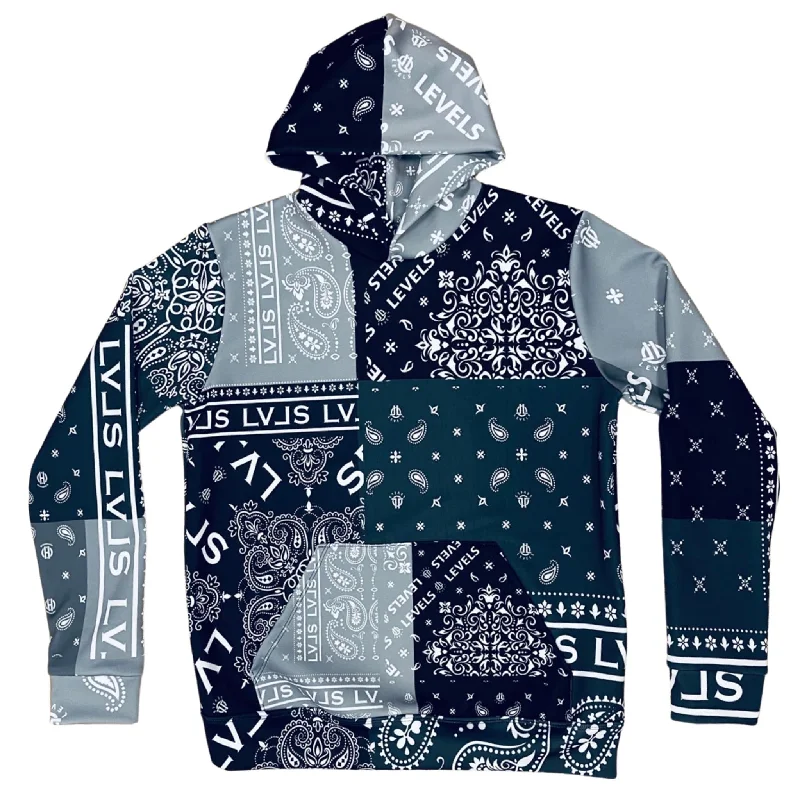 LEVELS SIGNATURE HOODIE | PAISLEY PRINT | 2ND EDITION Hoodie with Hem Embroidery Detailed Premium