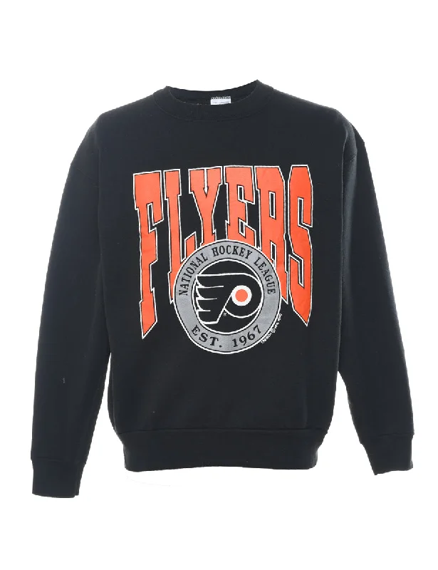 Flyers NHL Sports Sweatshirt - L Hoodie with Zipper Versatile Modern
