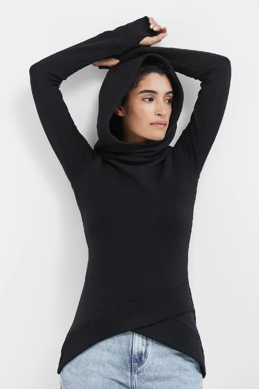 Geneva Sweatshirt Hoodie with Hem Ribbing Snug Secure