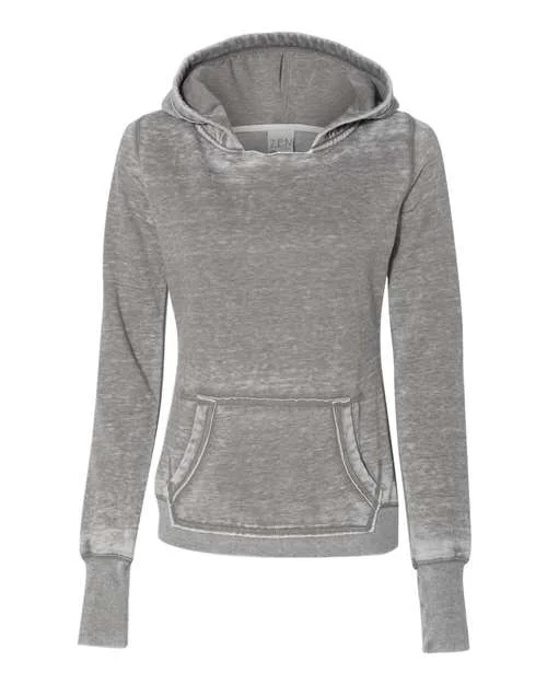 J. America 8912 Women's Zen Fleece Hooded Sweatshirt - Cement Hoodie Jacket Zipper Layering