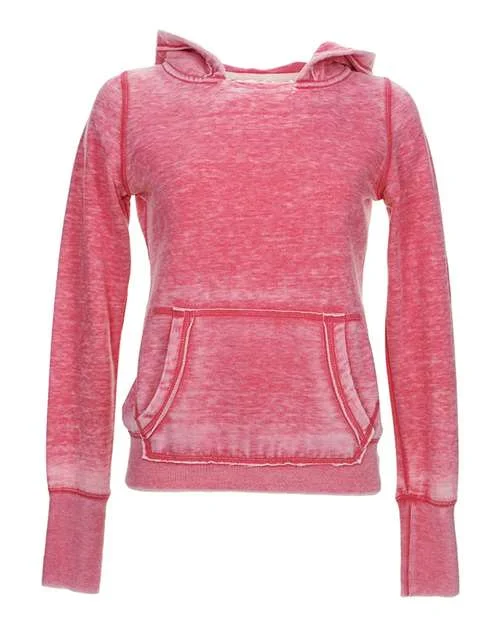 J. America 8912 Women's Zen Fleece Hooded Sweatshirt - Wildberry Hoodie with Print Artistic Unique