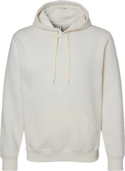 Jerzees 700MR Eco Premium Blend Ringspun Hooded Sweatshirt - Sweet Cream Heather Hoodie with Rolled Sleeves Casual Relaxed