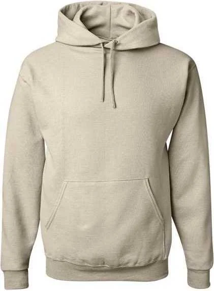 Jerzees 996MR NuBlend Hooded Sweatshirt - Sandstone Hoodie with Hidden Zipper Minimalist Clean