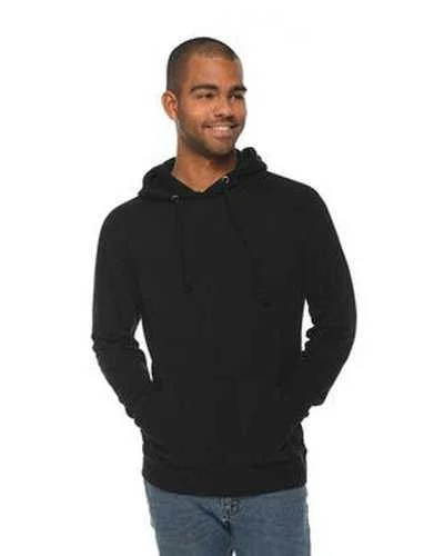 Lane Seven LS13001 Unisex French Terry Pullover Hooded Sweatshirt - Black Hoodie with Tied Waist Feminine Flattering