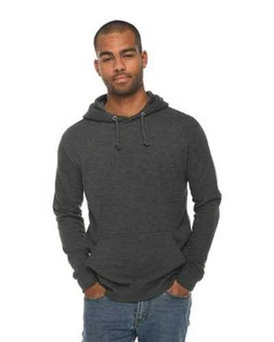 Lane Seven LS13001 Unisex French Terry Pullover Hooded Sweatshirt - Heather Charcoal Hoodie with High-Low Hem Asymmetrical Trendy