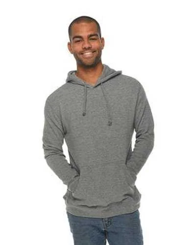 Lane Seven LS13001 Unisex French Terry Pullover Hooded Sweatshirt - Heather Graphite Hoodie with Side Slits Relaxed Casual