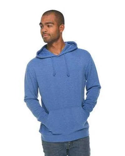 Lane Seven LS13001 Unisex French Terry Pullover Hooded Sweatshirt - Heather Royal Hoodie with Back Slit Movement Comfort