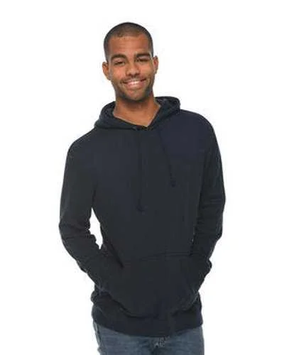 Lane Seven LS13001 Unisex French Terry Pullover Hooded Sweatshirt - Navy Hoodie with Hem Drawcord Adjustable Customizable