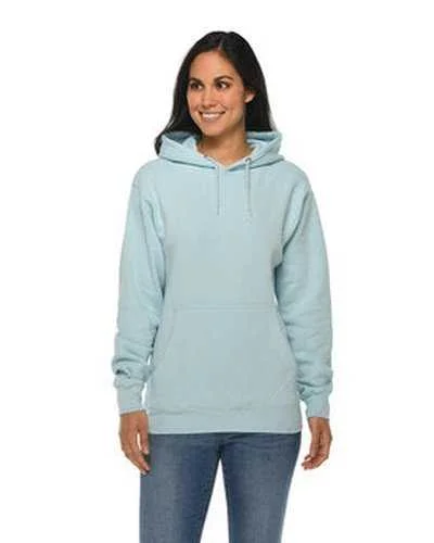 Lane Seven LS14001 Unisex Premium Pullover Hooded Sweatshirt - Blue Mist Hoodie with Hem Applique Textured Unique