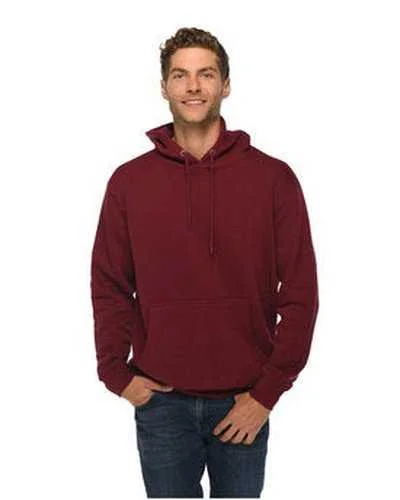 Lane Seven LS14001 Unisex Premium Pullover Hooded Sweatshirt - Burgundy Hoodie with Hem Patch Decorative Personalized