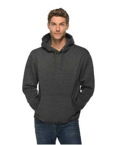 Lane Seven LS14001 Unisex Premium Pullover Hooded Sweatshirt - Charcoal Heather Hoodie with Hem Contrast Bold Stylish