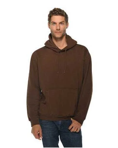 Lane Seven LS14001 Unisex Premium Pullover Hooded Sweatshirt - Chestnut Hoodie with Hem Raw Edge Edgy Unfinished