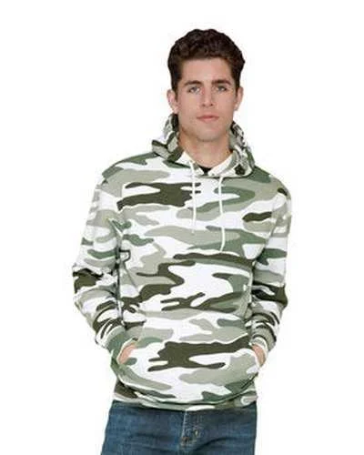 Lane Seven LS14001 Unisex Premium Pullover Hooded Sweatshirt - Sage Camo Hoodie with Print Artistic Unique